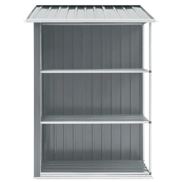 vidaXL haveskur med reol 205x130x183 cm jern grå -  Skure & Redskabsskure