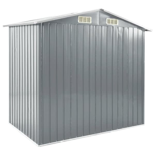 vidaXL haveskur med reol 205x130x183 cm jern grå -  Skure & Redskabsskure