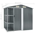 Miniatyrbillede 9 af 9: vidaXL haveskur med reol 205x130x183 cm jern grå -  Skure & Redskabsskure