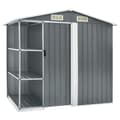 Miniatyrbillede 2 af 9: vidaXL haveskur med reol 205x130x183 cm jern grå -  Skure & Redskabsskure