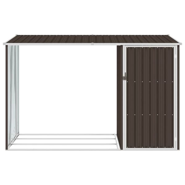 vidaXL Puutarhan polttopuuvaja ruskea 245x98x159 cm galvanoitu teräs -  Pihavajat