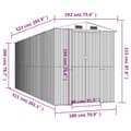 Miniatyrbillede 9 af 9: vidaXL haveskur 192x523x223 cm galvaniseret stål antracitgrå -  Skure & Redskabsskure