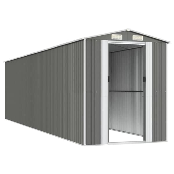 vidaXL Puutarhavaja vaaleanharmaa 192x772x223 cm galvanoitu teräs -  Pihavajat