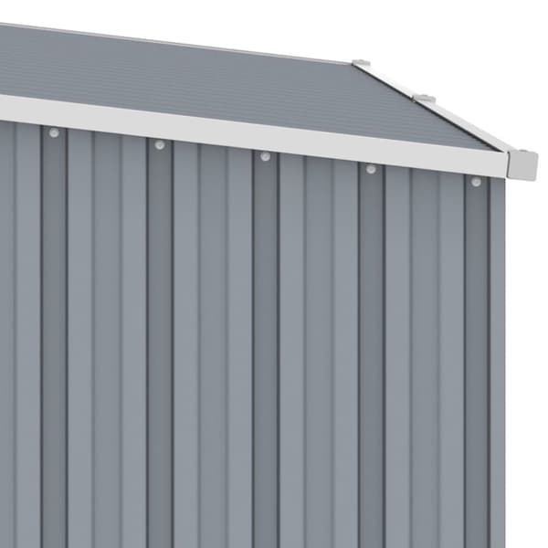vidaXL brændeskur 245x98x159 cm galvaniseret stål grå -  Skure & Redskabsskure