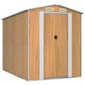 Miniatyrbillede 3 af 9: vidaXL haveskur 192x274x223 cm galvaniseret stål lysebrun -  Skure & Redskabsskure