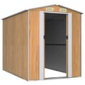 Miniatyrbillede 4 af 9: vidaXL haveskur 192x274x223 cm galvaniseret stål lysebrun -  Skure & Redskabsskure