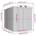 Miniatyrbillede 9 af 9: vidaXL haveskur 192x274x223 cm galvaniseret stål lysebrun -  Skure & Redskabsskure