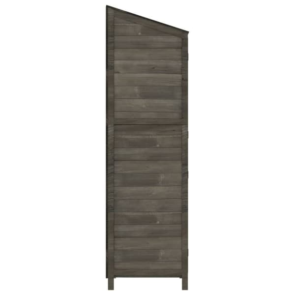 vidaXL haveskur 55x52x174,5 cm massivt fyrretræ antracitgrå -  Skure & Redskabsskure