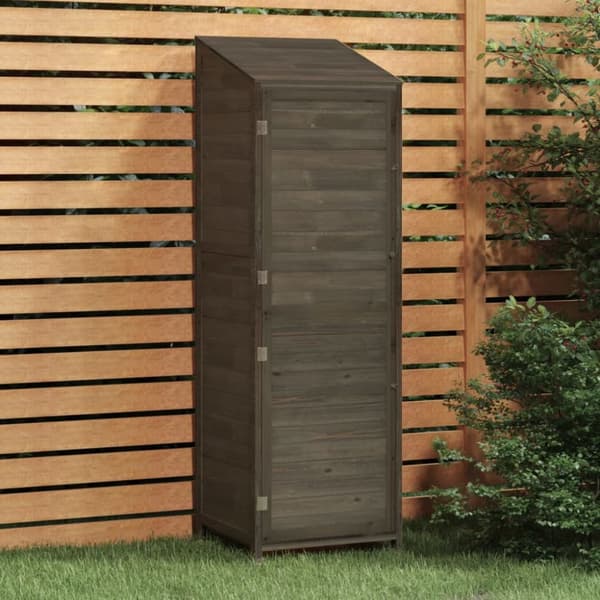 vidaXL haveskur 55x52x174,5 cm massivt fyrretræ antracitgrå -  Skure & Redskabsskure