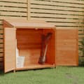Miniatyrbillede 2 af 9: vidaXL haveskur 102x52x112 cm massivt fyrretræ brun -  Skure & Redskabsskure