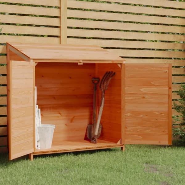 vidaXL haveskur 102x52x112 cm massivt fyrretræ brun -  Skure & Redskabsskure