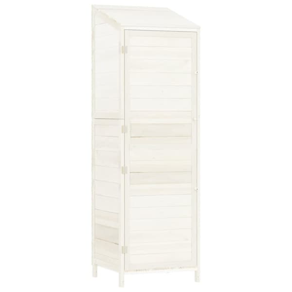 vidaXL Trädgårdsbod vit 55x52x174,5 cm massivt granträ -  Förråd & Redskapsbodar