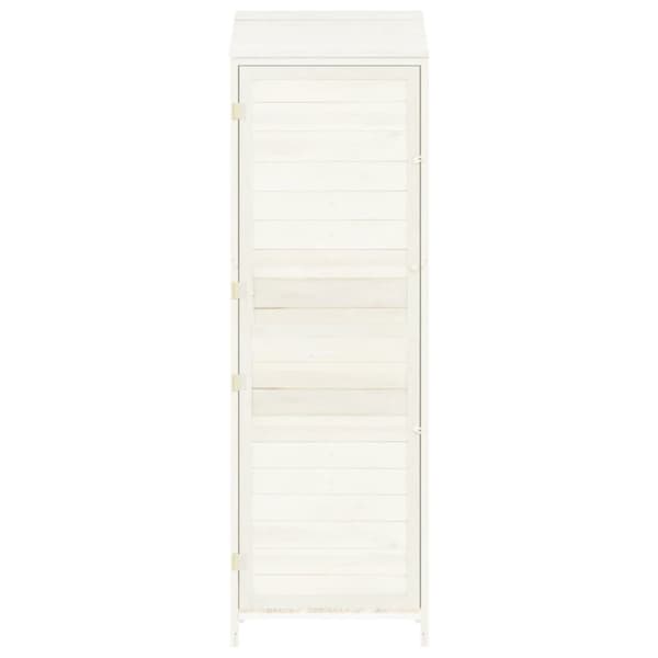 vidaXL Trädgårdsbod vit 55x52x174,5 cm massivt granträ -  Förråd & Redskapsbodar