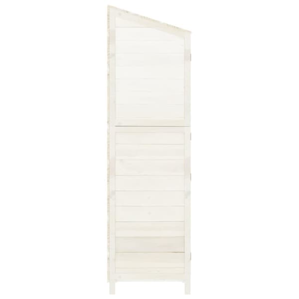 vidaXL Trädgårdsbod vit 55x52x174,5 cm massivt granträ -  Förråd & Redskapsbodar
