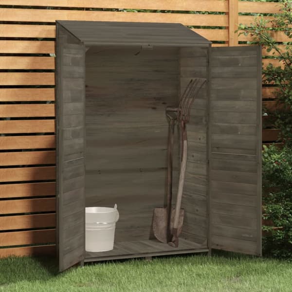 vidaXL Trädgårdsbod antracit 102x52x174,5 cm massivt granträ - Förråd & Redskapsbodar