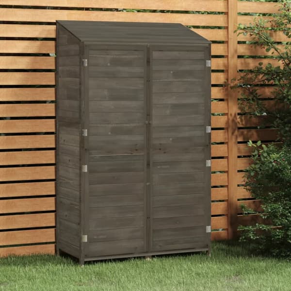 vidaXL haveskur 102x52x174,5 cm massivt grantræ antracitgrå -  Skure & Redskabsskure