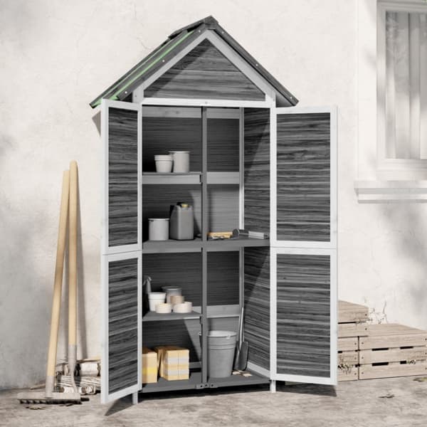 vidaXL Puutarhavaja harmaa 89x52,5x175 cm täysi mänty - Pihavajat