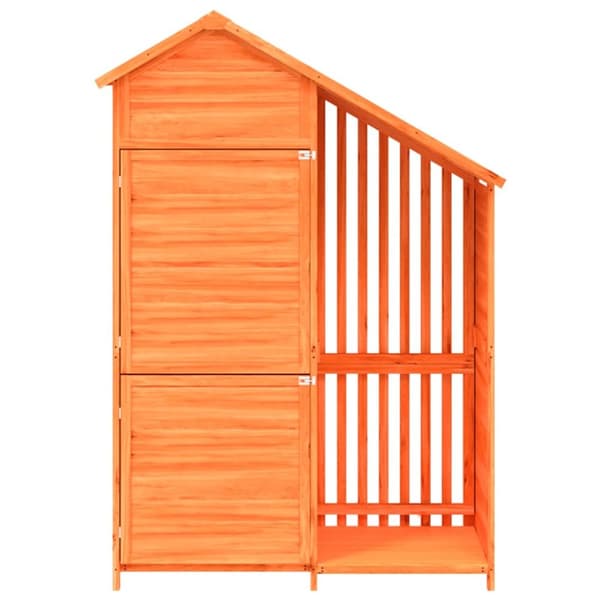 vidaXL redskabsskur til haven 120x53,5x170 cm massivt fyrretræ brun - Skure & Redskabsskure