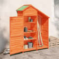 Miniatyrbillede 2 af 10: vidaXL redskabsskur til haven 120x53,5x170 cm massivt fyrretræ brun -  Skure & Redskabsskure