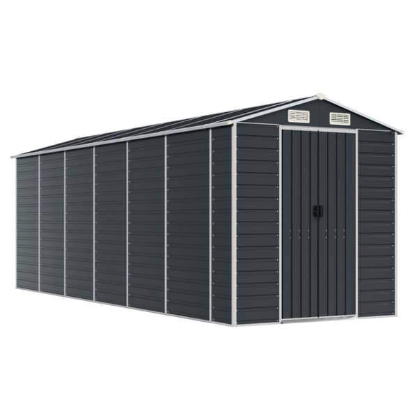 vidaXL haveskur 191x555x198 cm galvaniseret stål antracitgrå -  Skure & Redskabsskure