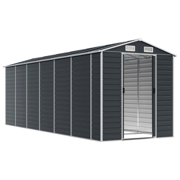 vidaXL haveskur 191x555x198 cm galvaniseret stål antracitgrå -  Skure & Redskabsskure