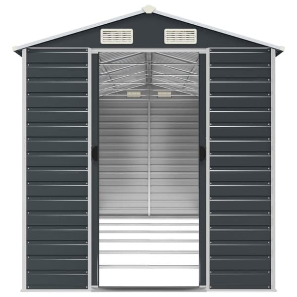 vidaXL haveskur 191x555x198 cm galvaniseret stål antracitgrå -  Skure & Redskabsskure