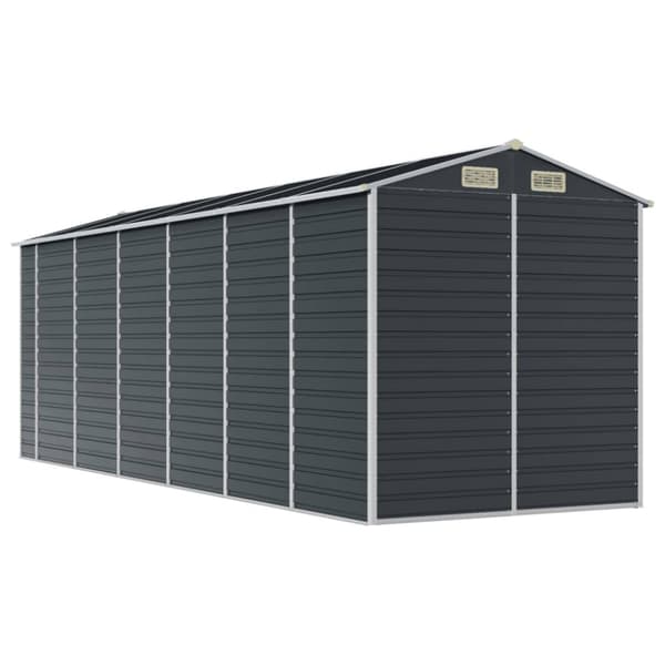 vidaXL haveskur 191x555x198 cm galvaniseret stål antracitgrå -  Skure & Redskabsskure