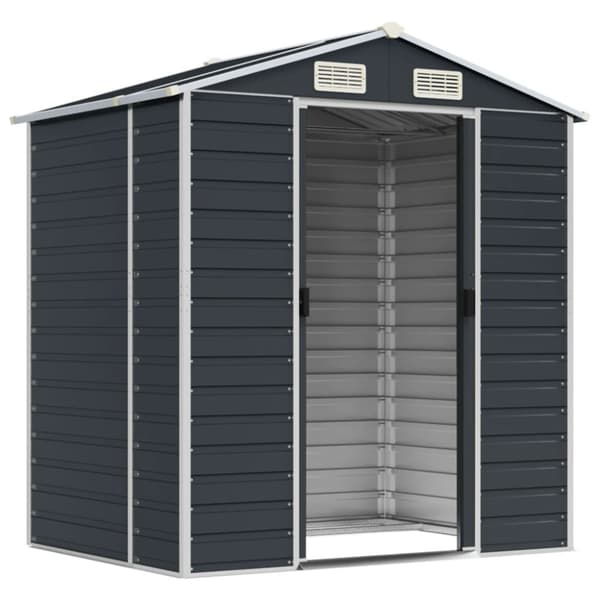 vidaXL haveskur 191x130x198 cm galvaniseret stål antracitgrå -  Skure & Redskabsskure