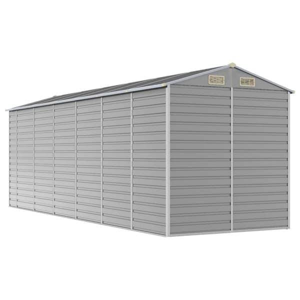 vidaXL haveskur 191x555x198 cm galvaniseret stål lysegrå -  Skure & Redskabsskure