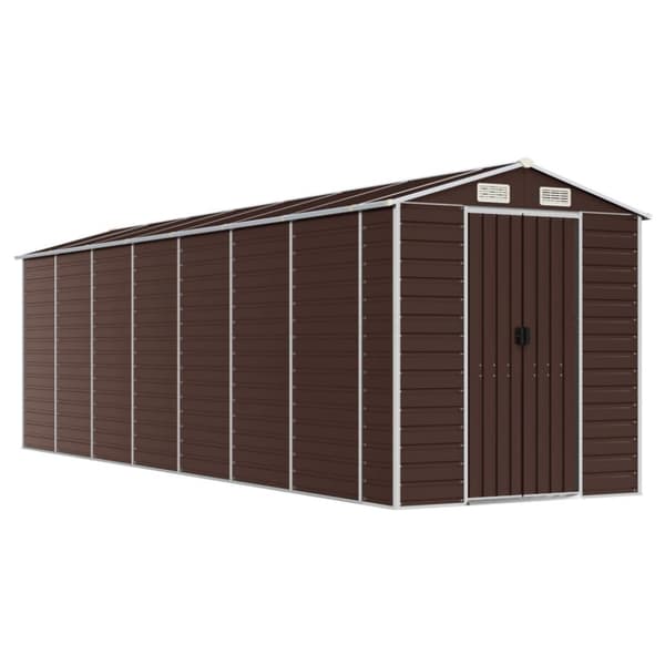 vidaXL haveskur 191x640x198 cm galvaniseret stål brun -  Skure & Redskabsskure