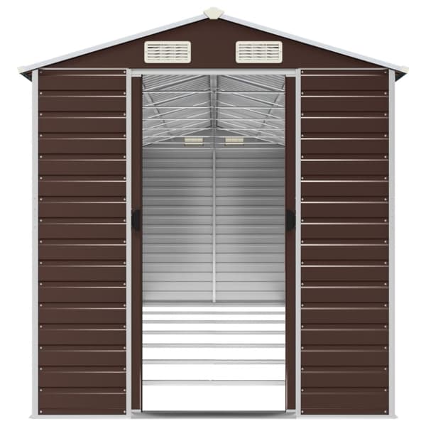 vidaXL haveskur 191x640x198 cm galvaniseret stål brun -  Skure & Redskabsskure