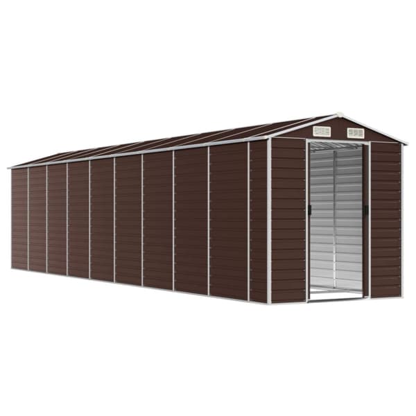 vidaXL haveskur 191x810x198 cm galvaniseret stål brun -  Skure & Redskabsskure