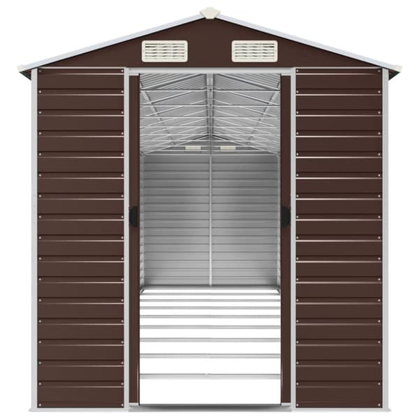 vidaXL haveskur 191x810x198 cm galvaniseret stål brun -  Skure & Redskabsskure