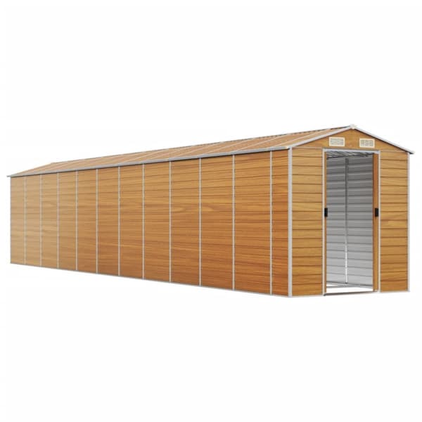 vidaXL haveskur 191x980x198 cm galvaniseret stål lysebrun -  Skure & Redskabsskure