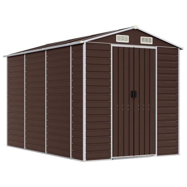 vidaXL haveskur 191x300x198 cm galvaniseret stål brun -  Skure & Redskabsskure