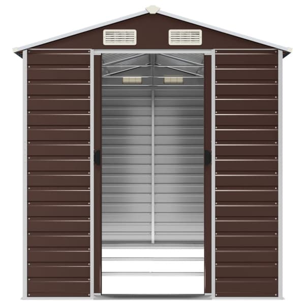 vidaXL haveskur 191x300x198 cm galvaniseret stål brun -  Skure & Redskabsskure