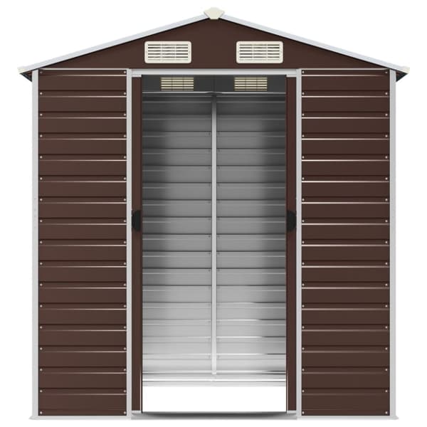vidaXL haveskur 191x130x198 cm galvaniseret stål brun -  Skure & Redskabsskure