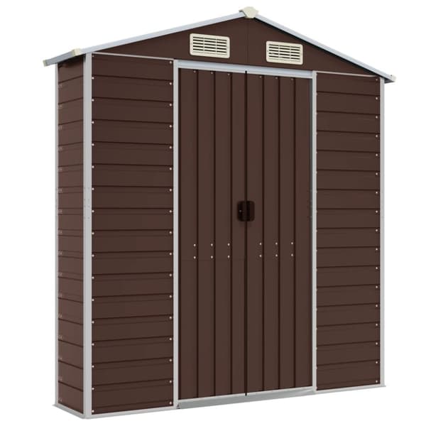vidaXL haveskur 191x130x198 cm galvaniseret stål brun -  Skure & Redskabsskure