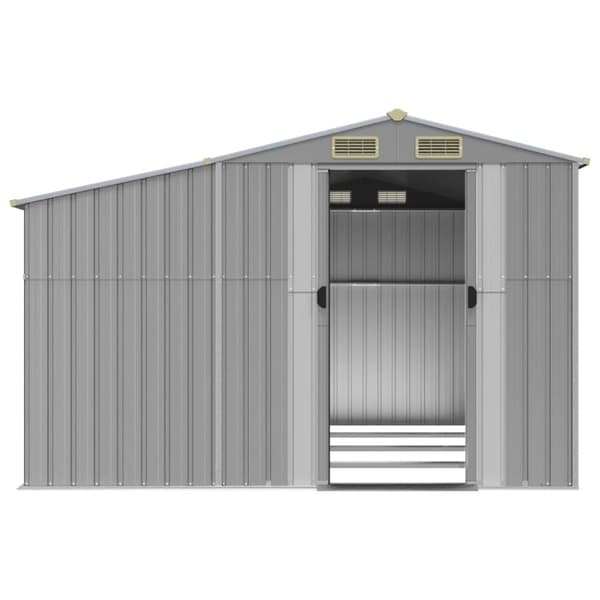 vidaXL haveskur 277x365,5x179 cm galvaniseret stål grå -  Skure & Redskabsskure