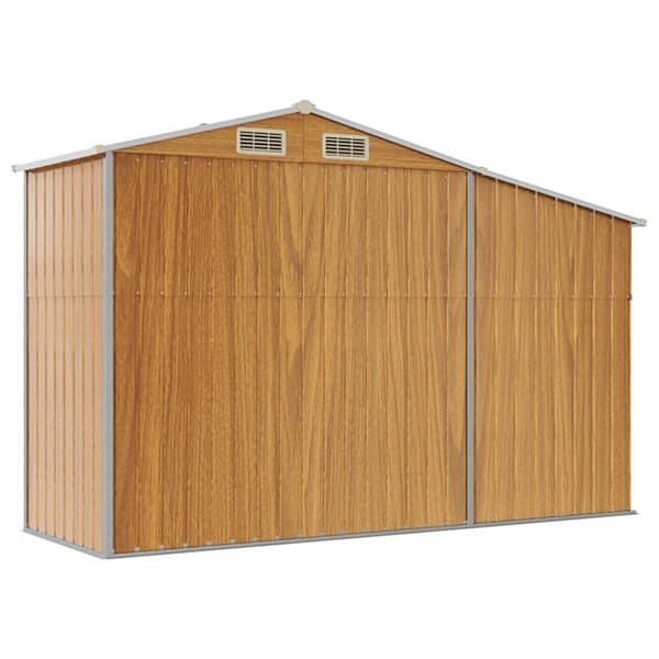 vidaXL haveskur 277x93x179 cm galvaniseret stål brun -  Skure & Redskabsskure
