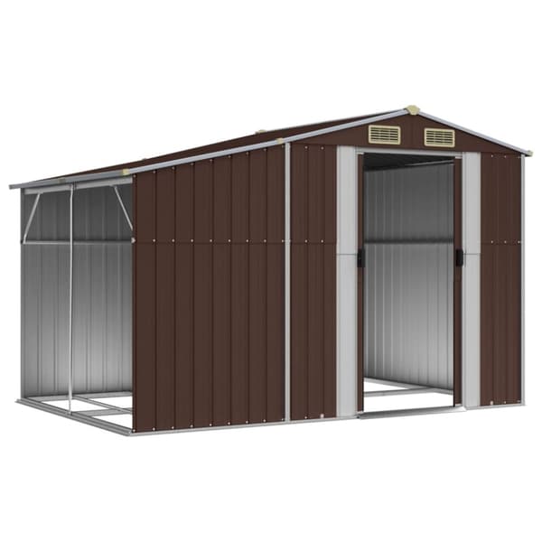 vidaXL haveskur 277x192,5x179 cm galvaniseret stål brun -  Skure & Redskabsskure