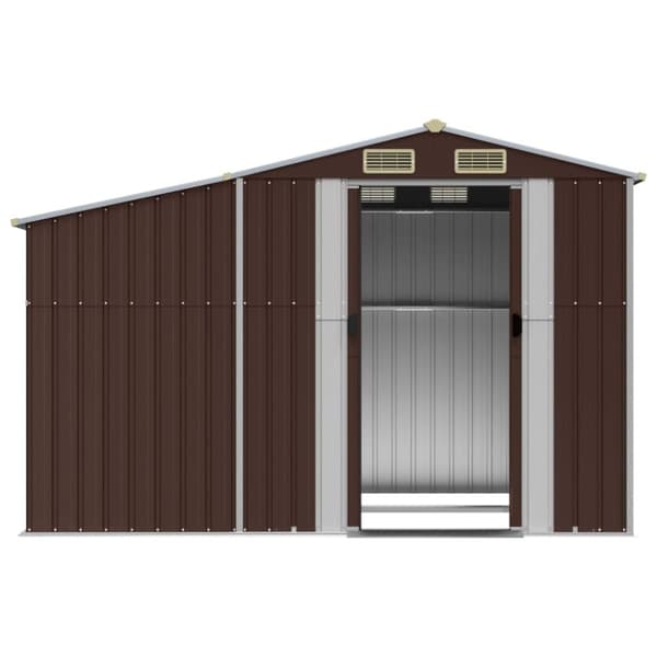 vidaXL haveskur 277x192,5x179 cm galvaniseret stål brun -  Skure & Redskabsskure