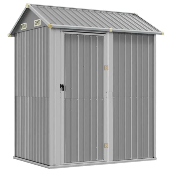 vidaXL haveskur 192x152,5x237 cm galvaniseret stål lysegrå -  Skure & Redskabsskure