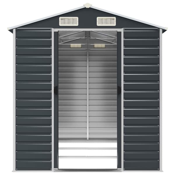 vidaXL haveskur 191x300x198 cm galvaniseret stål antracitgrå -  Skure & Redskabsskure