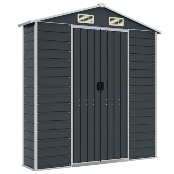 vidaXL haveskur 191x300x198 cm galvaniseret stål antracitgrå -  Skure & Redskabsskure