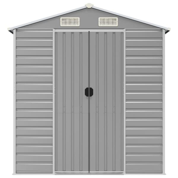 vidaXL haveskur 191x640x198 cm galvaniseret stål lysegrå -  Skure & Redskabsskure