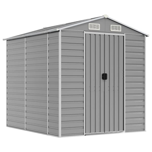 vidaXL haveskur 191x215x198 cm galvaniseret stål lysegrå -  Skure & Redskabsskure