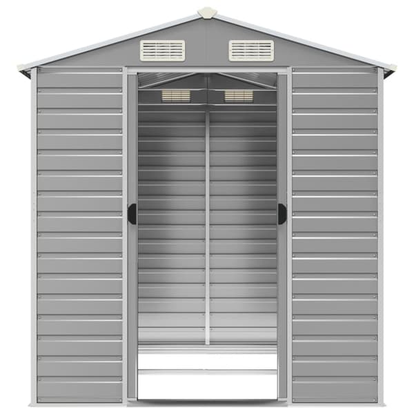 vidaXL haveskur 191x215x198 cm galvaniseret stål lysegrå -  Skure & Redskabsskure