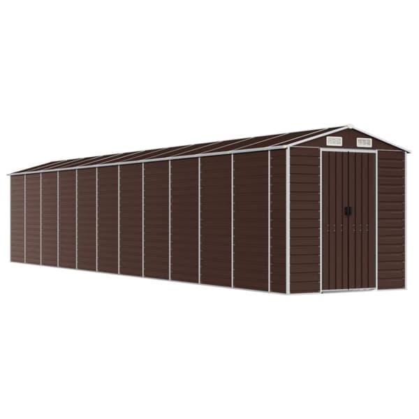 vidaXL haveskur 191x980x198 cm galvaniseret stål brun -  Skure & Redskabsskure