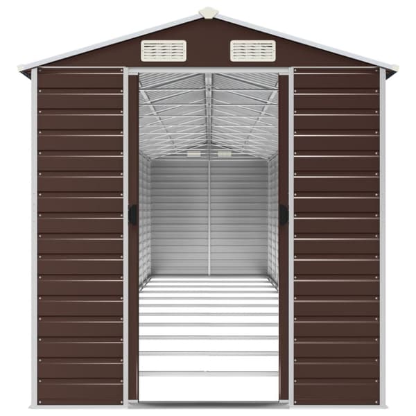 vidaXL haveskur 191x980x198 cm galvaniseret stål brun -  Skure & Redskabsskure